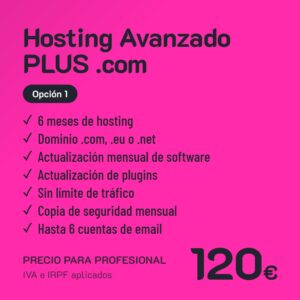 Hosting Avanzado PLUS .com Opción 1 · Profesional