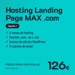 Hosting Landing Page MAX .com Opción 1 · Particular