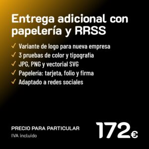 Entrega adicional con papelería y RRSS de logo · Particular