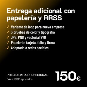 Entrega adicional con papelería y RRSS de logo · Profesional