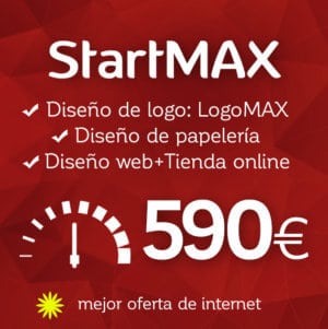 Pack diseño de logotipo, diseño de papelería y diseño de tienda online StartMAX de Logocrea