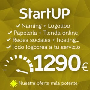 Diseño de logotipo, diseño de tienda online especial y diseño de papelería StartUP de Logocrea