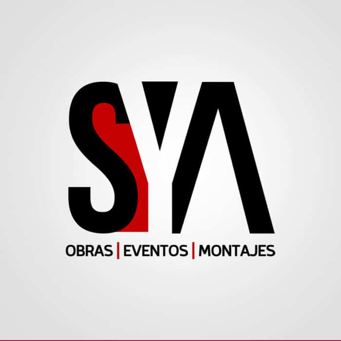 Diseño de logotipos para SYA Obras, eventos y montajes. Diseño de logotipos Logocrea®