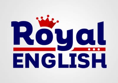 Diseño de logotipo para Royal English. Diseño de logotipos Logocrea®