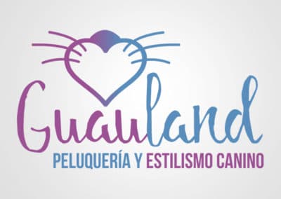 Diseño de logotipo para Guauland peluquería y estilismo canino. Diseño de logotipos Logocrea®