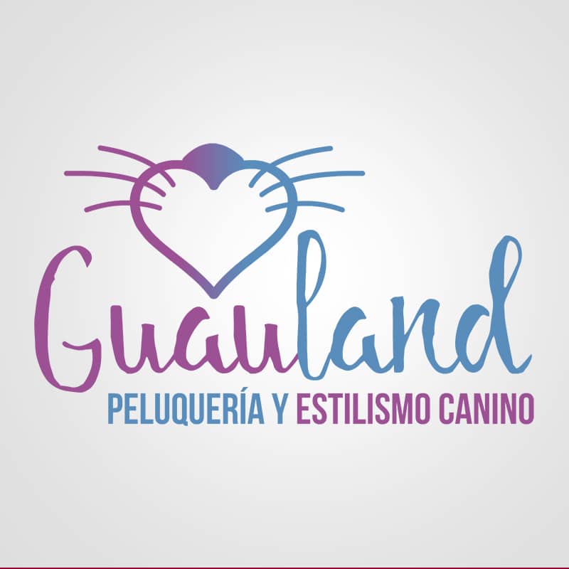 Diseño de logotipo para Guauland peluquería y estilismo canino. Diseño de logotipos Logocrea®