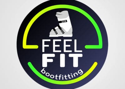 Diseño de logotipo para Feel Fit Bootfitting. Diseño de logotipos Logocrea®