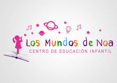 Diseño de logotipo para Los mundos de Noa, centro de educación infantil. Diseño de logotipos Logocrea®