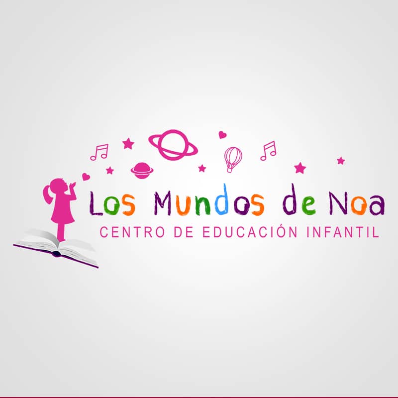Diseño de logotipo para Los mundos de Noa, centro de educación infantil