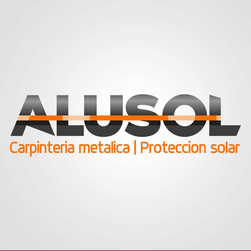 Diseño de logotipo para Alusol carpintería metálica, protección solar