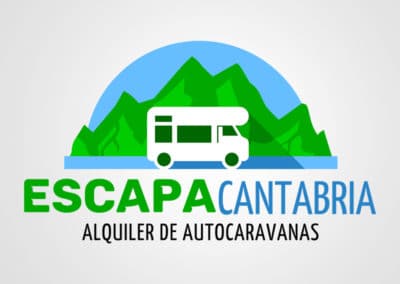 Diseño de logotipos para Escapa Cantabria, alquiler de autocaravanas. Diseño de logotipos Logocrea®