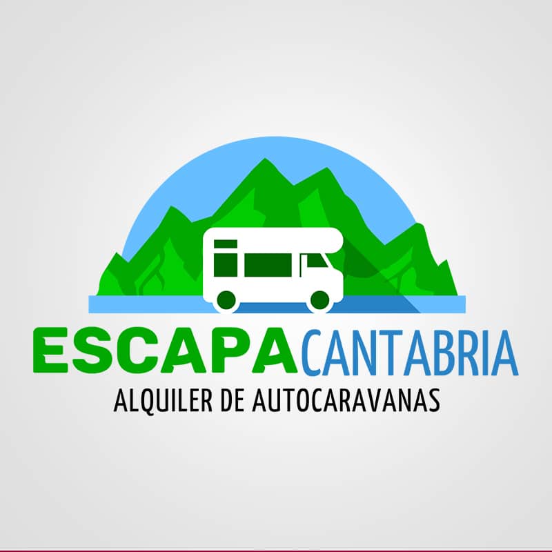 Diseño de logotipos para Escapa Cantabria, alquiler de autocaravanas. Diseño de logotipos Logocrea®