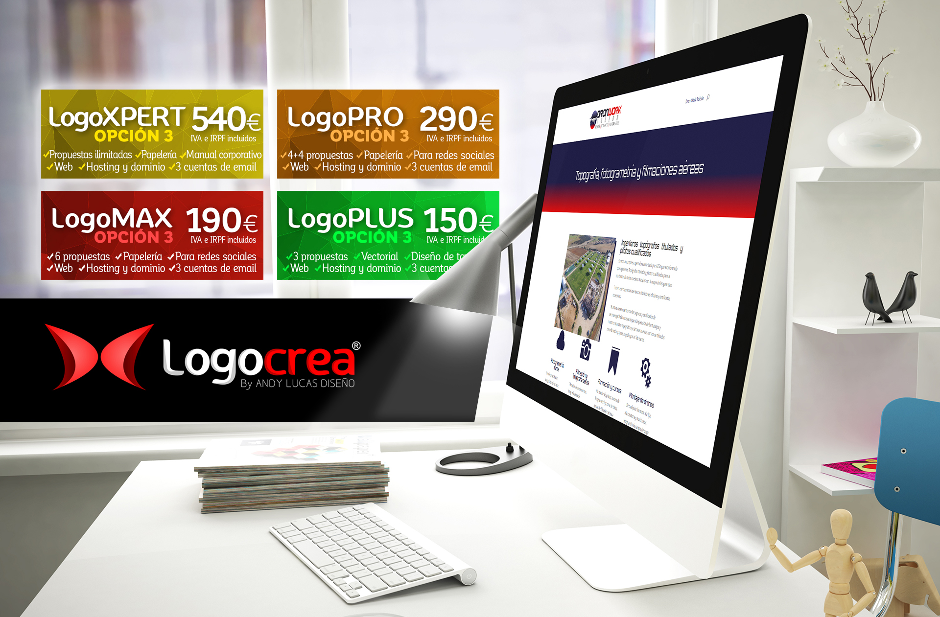 Diseño de logo con web de contacto | Logocrea®