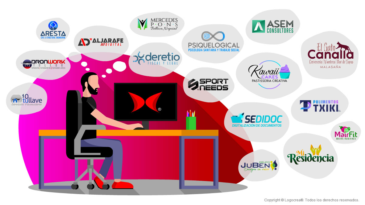 Diseñador de Logotipos. Ilustración de Logocrea®