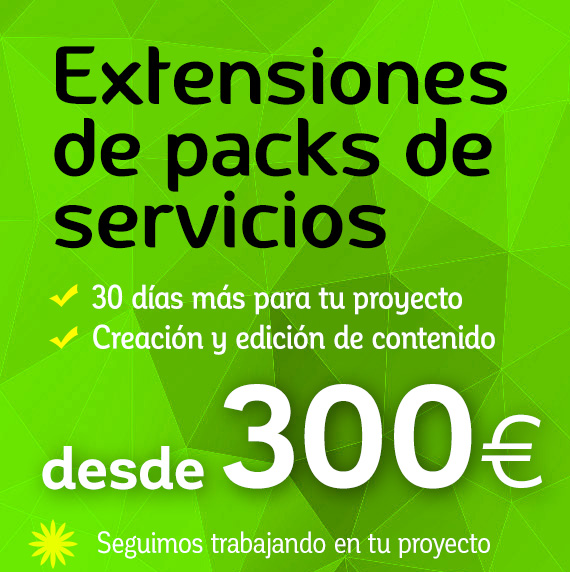 Extensiones de packs de servicios. Logocrea® Extensiones de servicios de diseño web. Logocrea®