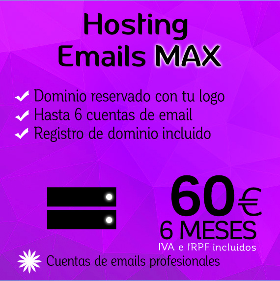 Hosting Emails MAX y dominio de Logocrea®