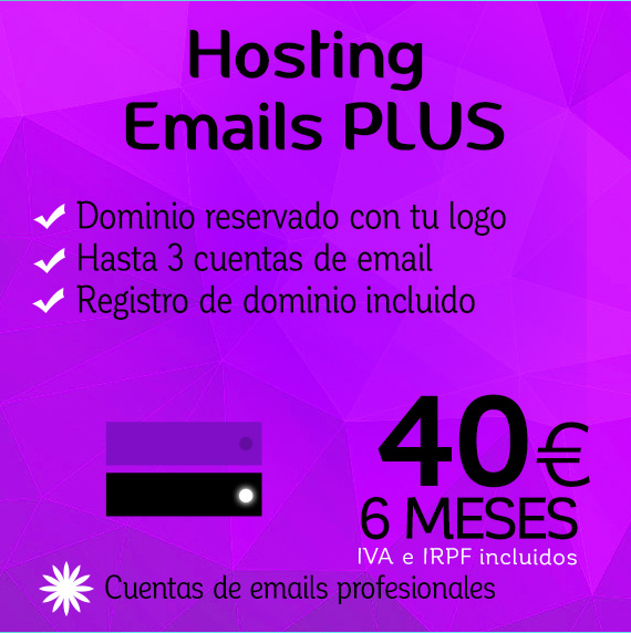 Hosting Emails PLUS y dominio de Logocrea®. ¡Infórmate!