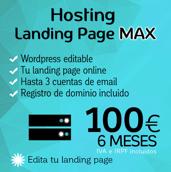 Hosting Landing Page MAX y dominio de Logocrea®