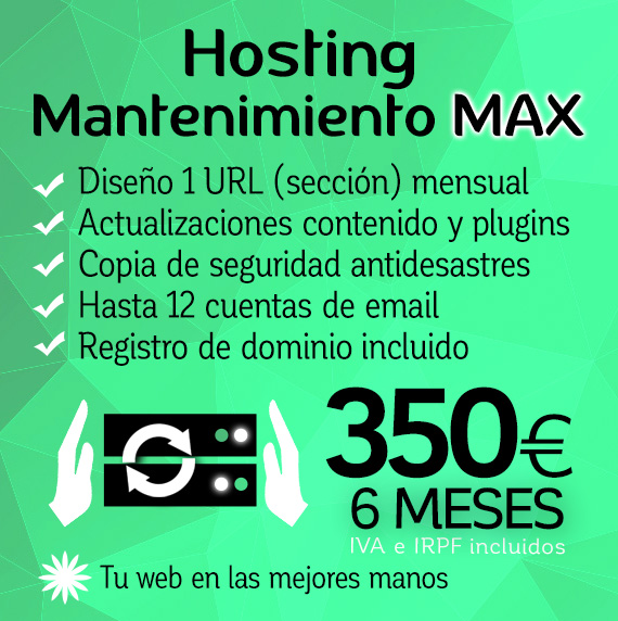 Hosting Mantenimiento MAX y dominio de Logocrea®