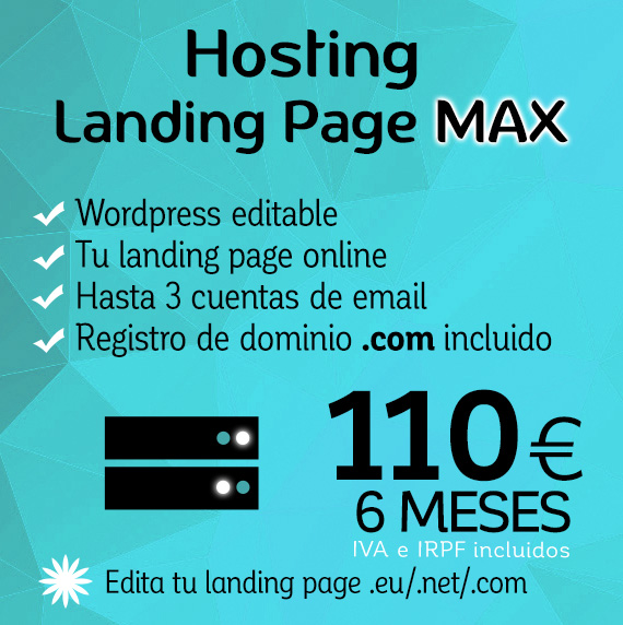 Hosting Landing Page MAX con dominio .com de Logocrea®