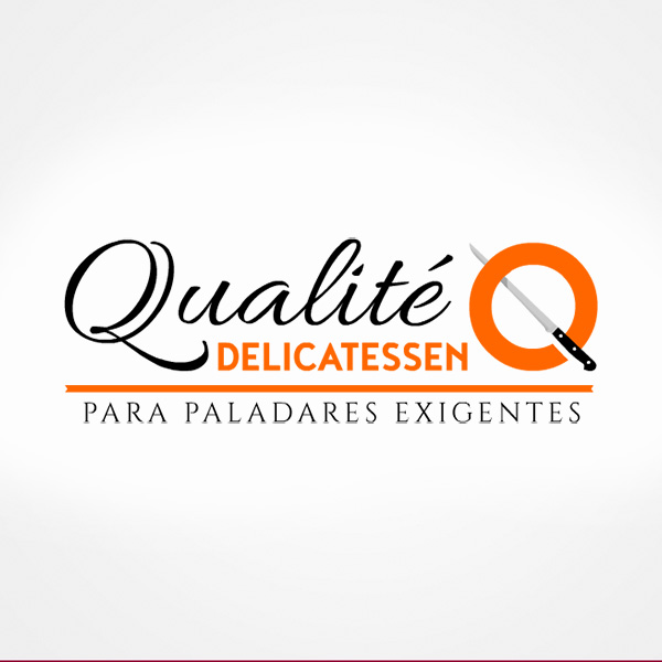 Qualite Delicatessen. Diseño de logo de Logocrea®