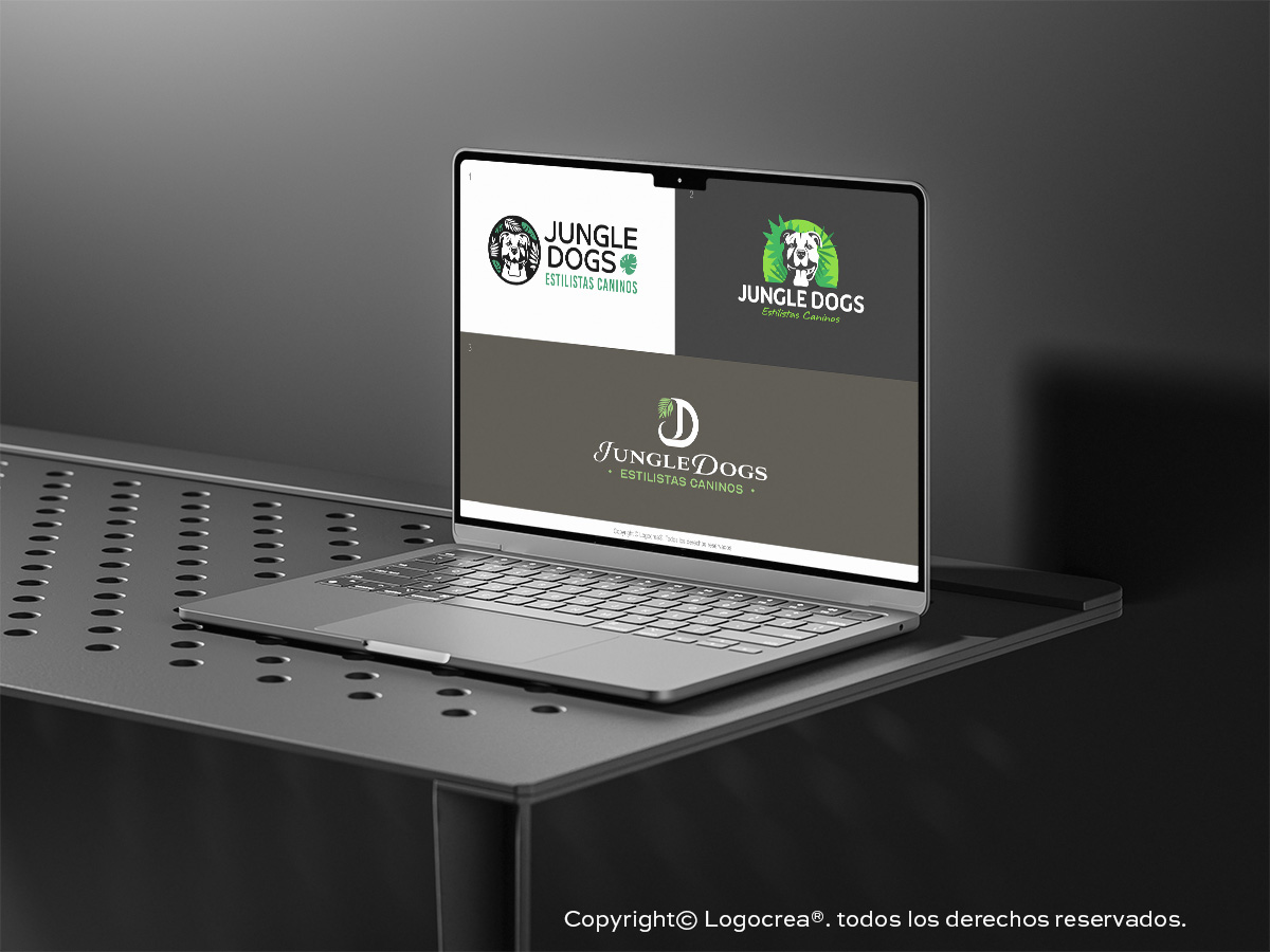Diseño de logo y proceso de trabajo de Logocrea® Diseño de propuestas LogoXPERT Jungle Dogs