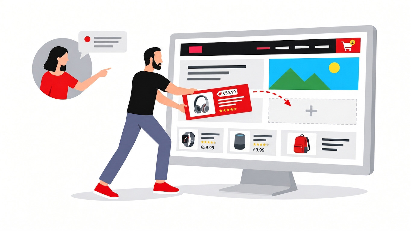 Diseño web con tienda online de Logocrea® Ilustracion proceso tienda